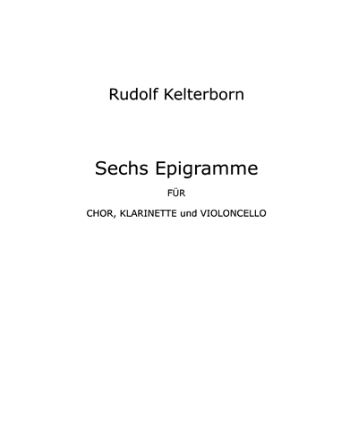 Sechs Epigramme — Rudolf Kelterborn