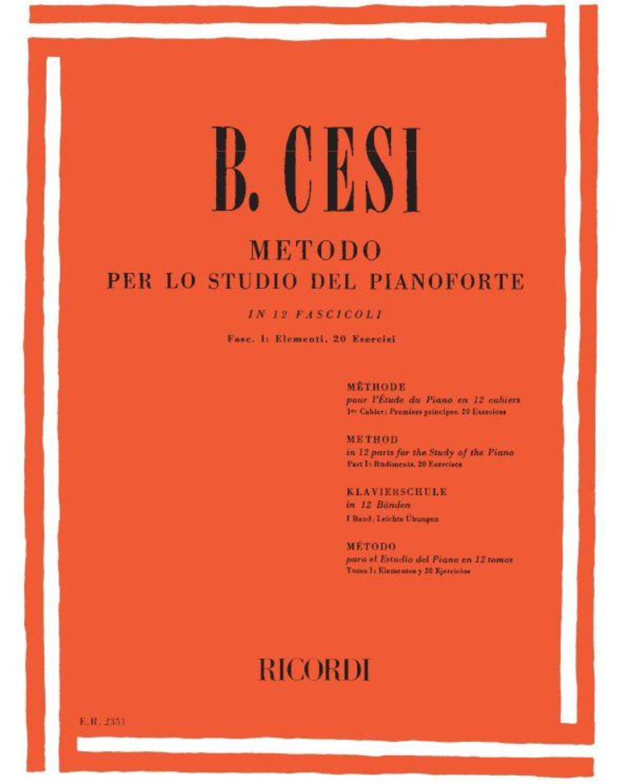 Metodo per lo studio del pianoforte in 12 fascicoli: Fasc. 1: Elementi. 20 Esercizi — Cesi Beniamino