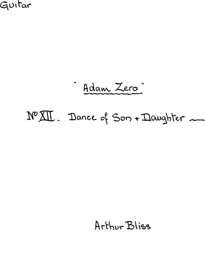 Adam Zero: Ballet — Arthur Bliss