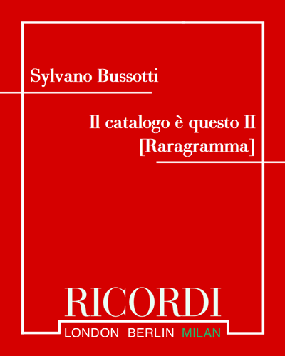 Il catalogo è questo II [Raragramma] — 西尔瓦诺·布索蒂