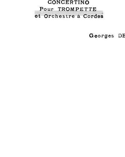 Concertino for Trumpet and Strings — 乔治·德勒吕