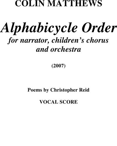 Alphabicycle Order — Colin Matthews