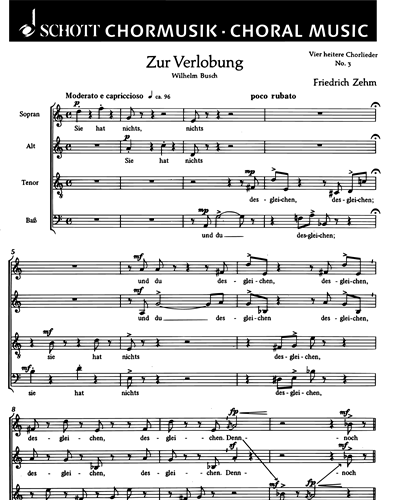 Vier heitere Chorlieder — Friedrich Zehm
