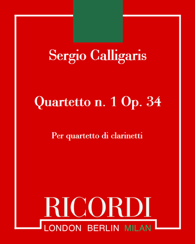 Quartet No. 1, op. 34 — Sergio Calligaris