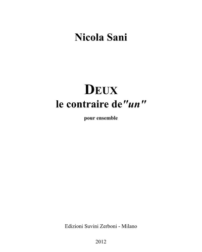 Deux — Nicola Sani