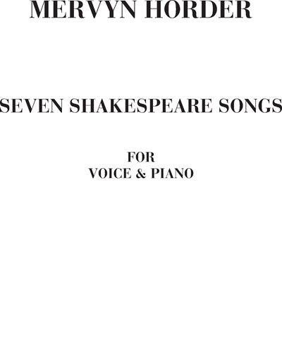 Seven Shakespeare songs — Mervyn Horder