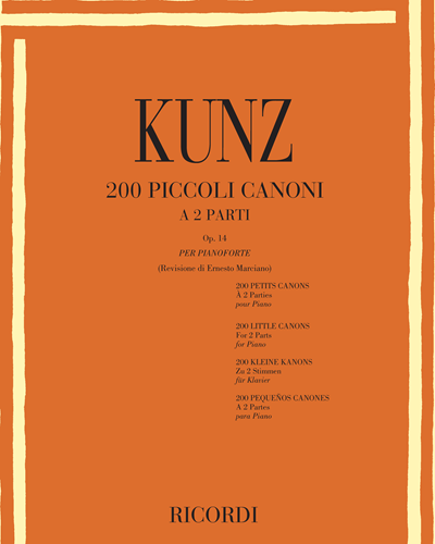 200 Piccoli canoni a 2 parti Op. 14 — Konrad Max Kunz