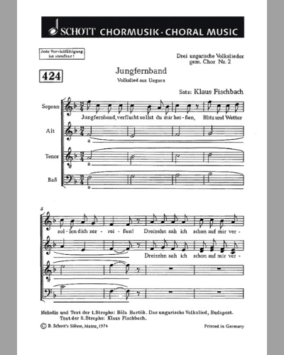 Drei ungarische Volkslieder — Klaus Fischbach