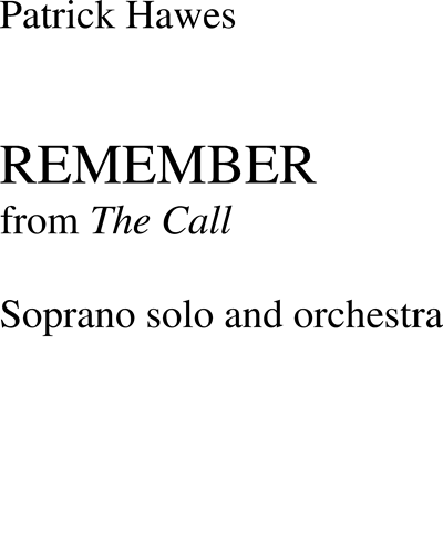 Remember (from "The Call") — Patrick Hawes