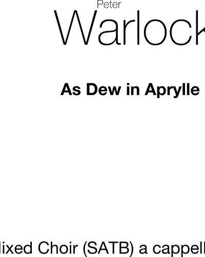 As Dew In Aprylle — Peter Warlock