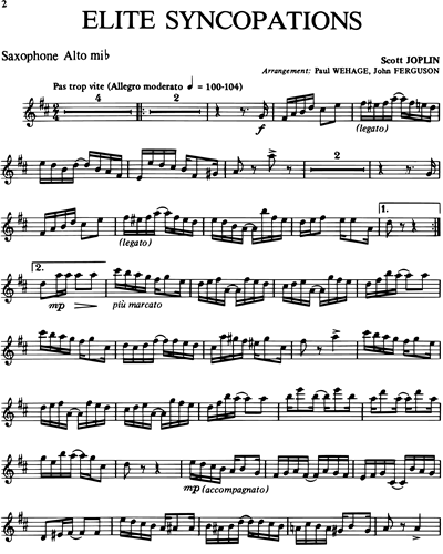 Elite Syncopations, Bethena & Palm Leaf Rag — 乔普林