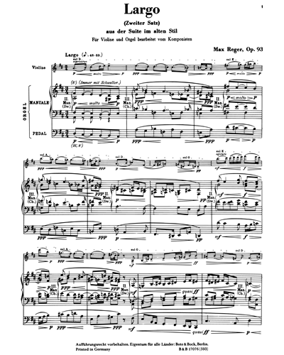 Suite in the old style, op. 93/2 — Max Reger