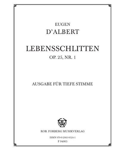 Lebensschlitten, op. 25 no. 1 — Eugen d'Albert