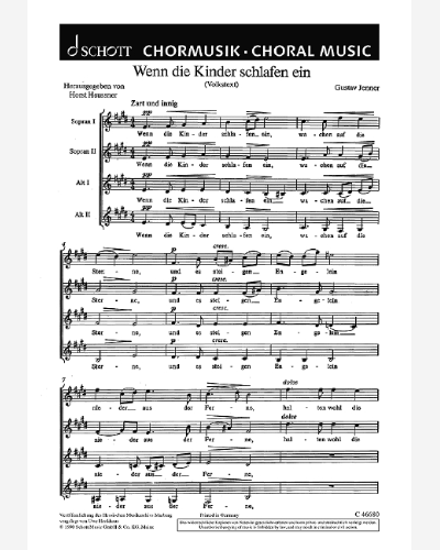 Wenn die Kinder schlafen ein — Gustav Jenner