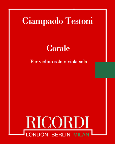 Corale per violino solo o viola sola — Giampaolo Testoni