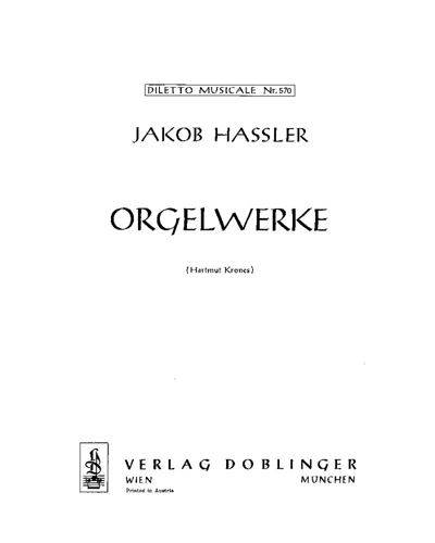 Organ Works — Jakob Hassler
