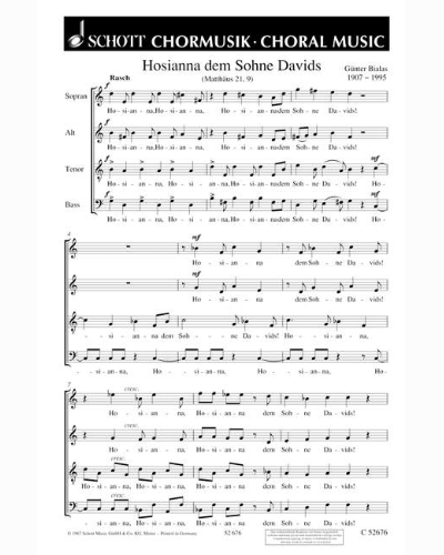 Hosianna dem Sohne Davids — Guenter Bialas