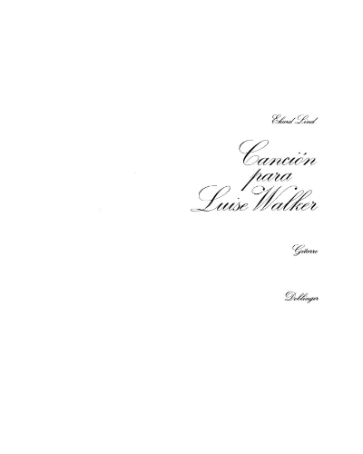Cancion para Luise Walker — Ekard Lind