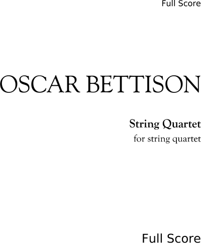 String Quartet — Oscar Bettison