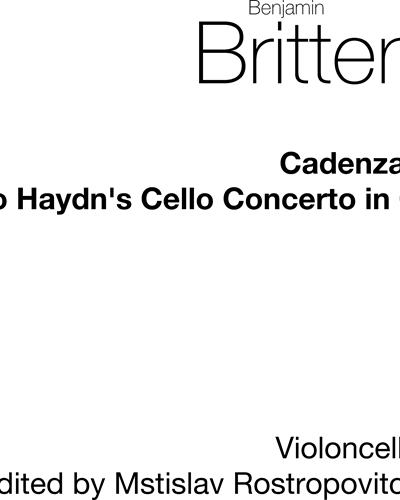 Cadenzas to Haydn's Cello Concerto in C — Benjamin Britten