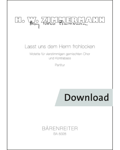 Lasst uns dem Herrn frohlocken — Heinz Werner Zimmermann