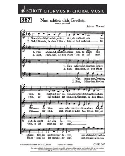 Nun schürz dich, Gretlein — Johannes Eccard