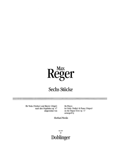Six Pieces, op. 47 — Max Reger