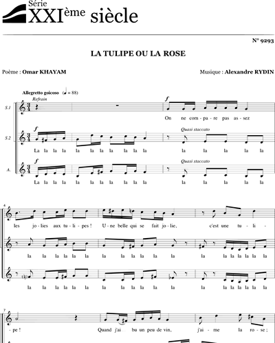 La tulipe ou la rose - SSA — Alexandre Rydin