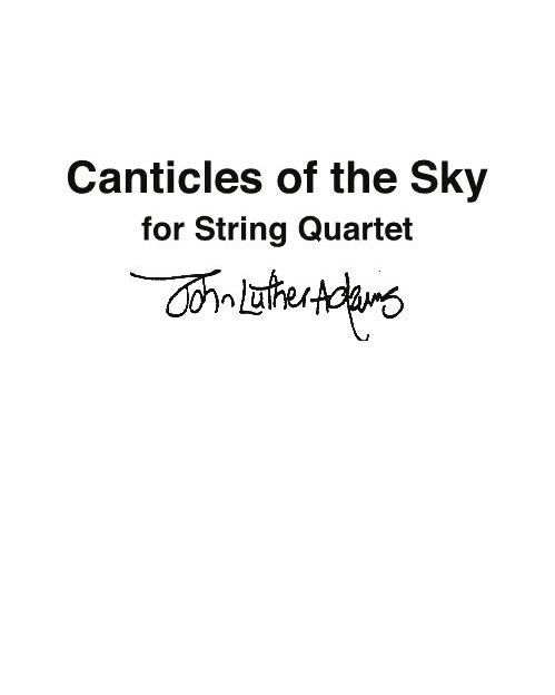 Canticles of the Sky — John Luther Adams