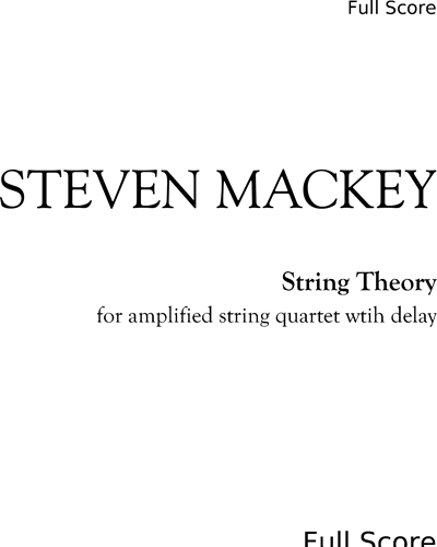 String Theory — Steven Mackey