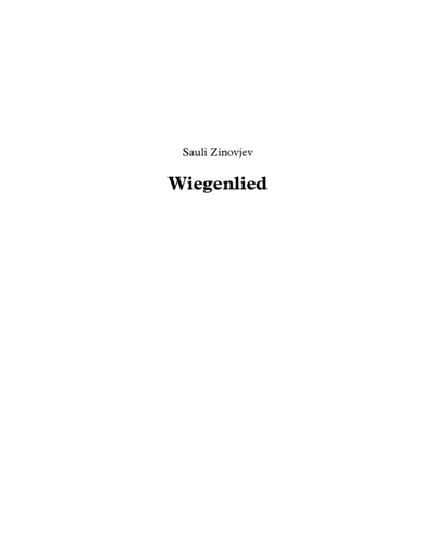 Wiegenlied — Sauli Zinovjev