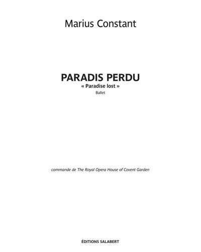 Paradis Perdu — Marius Constant