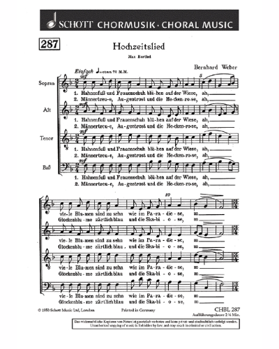 Hochzeitslied — Bernhard Weber