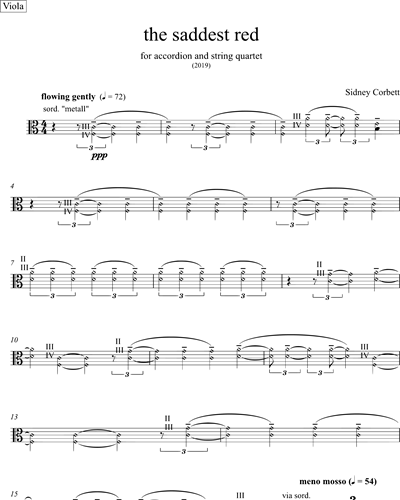 the saddest red (score & parts) — Sidney Corbett