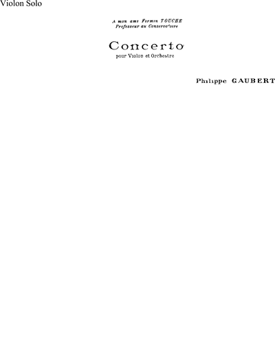 Violin Concerto — Philippe Gaubert