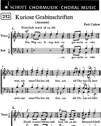 Kuriose Grabinschriften — Paul Cadow