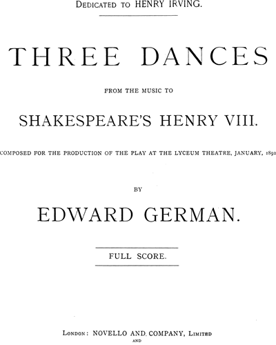Three Dances from "Henry VIII" — 爱德华·杰曼