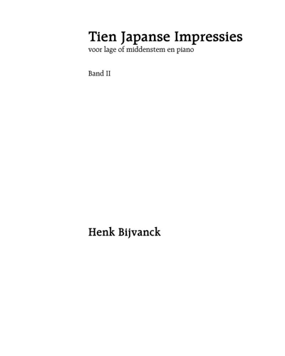 Ten Japanese Impressions, Book 2 — Henk Bijvanck