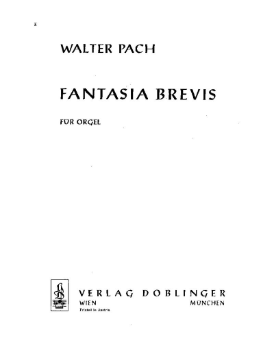 Fantasia brevis — Walter Pach
