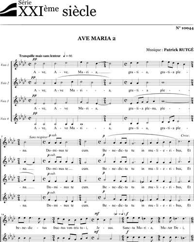 Ave Maria 2 - Rutgé - SSAA — Patrick Rutgé