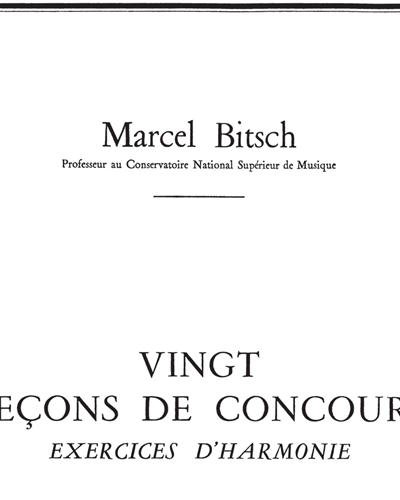20 Leçons de concours — Marcel Bitsch