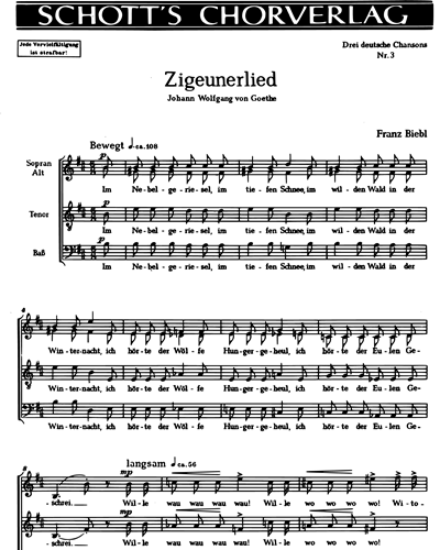 3 deutsche Chansons — Franz Biebl