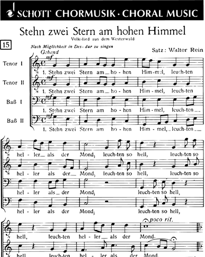 Stehn zwei Stern am hohen Himmel — Walter Rein
