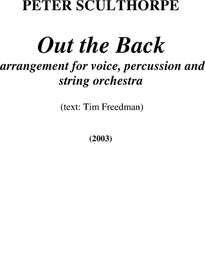 Out the Back — Tim Freedman
