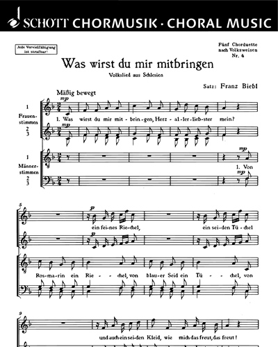 Chorduette nach Volksweisen — Franz Biebl