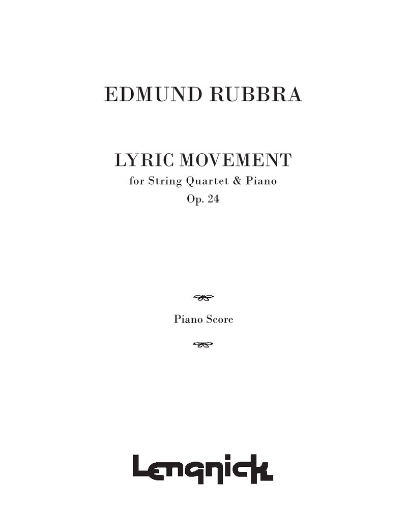 Lyric Movement, op. 24 — 埃德蒙·鲁布拉