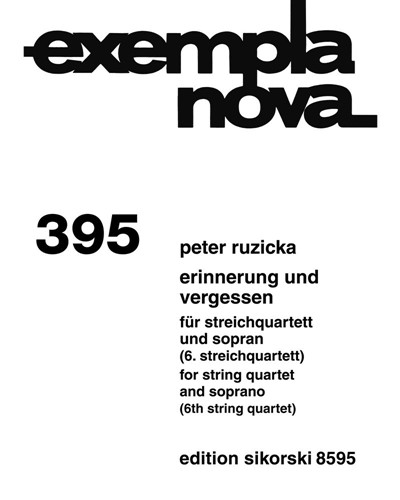 Erinnerung und Vergessen — Peter Ruzicka