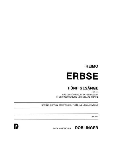 Four Chants, op. 35 — Heimo Erbse