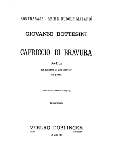 Capriccio di Bravura in A major — Giovanni Bottesini