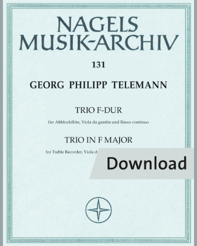 Trio für Altblockflöte (oder andere Instrumente), Viola da gamba (Viola, Violoncello) und Basso continuo F-Dur, TWV 43:F3 — 泰勒曼